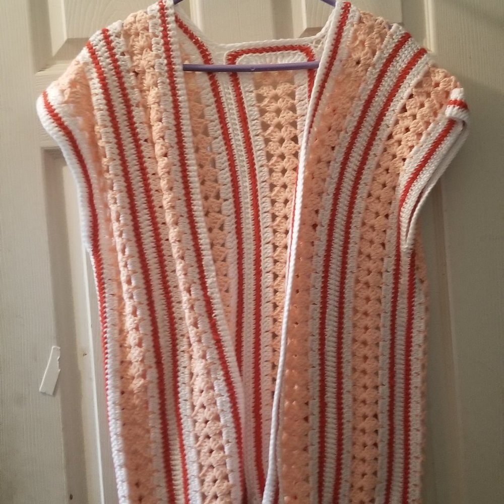 Vintage vest, Hand knitted/crochet.